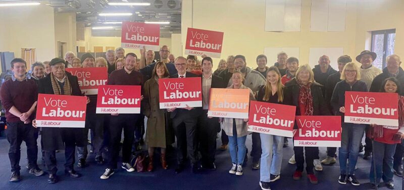 Prospective parliamentary candidate Paul Davies with Colne Valley Labour members